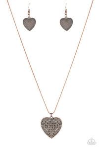 Look Into Your Heart - Copper Heart Short Necklace