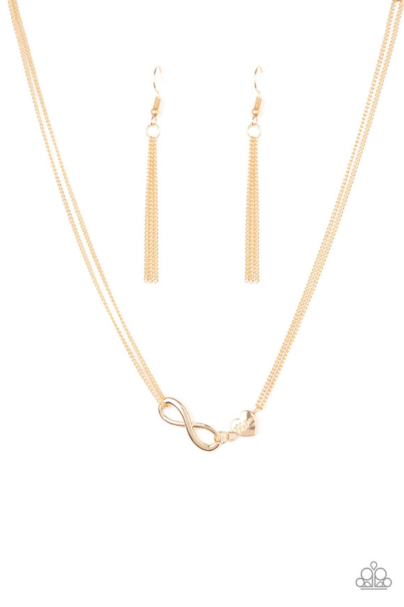 Love Eternally - Gold Mom Heart Short Necklace