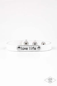 Love Life - White - Black Inspirational Snap Wrap Bracelet