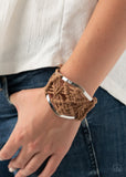 Macrame Mode - Brown Corded Cuff Bracelet