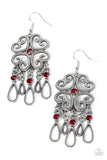 Majestic makeover - Red - Green Hearts Fishhook Earrings