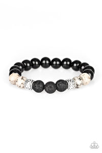 Mantra - White Lava Rock Stretchy Bracelet