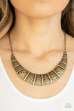 Metallic Mechanics - Brass Hammered Plates Short Necklace