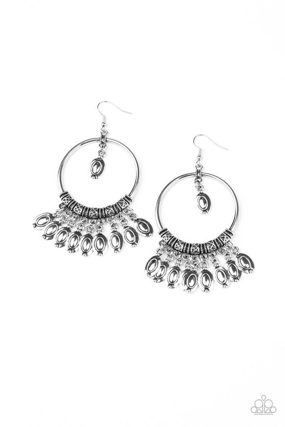 Metallic Harmony - Silver Fish Hook Earrings