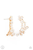 Metro Makeover - White/Silver - White/Gold Bubbly Pearls Ear Crawlers Post Earrings