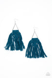 Modern Day Macrame - Blue Macrame Fish Hook Earrings