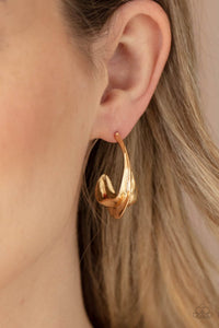 Modern Meltdown - Gold - Silver Chunky Hoop Earrings