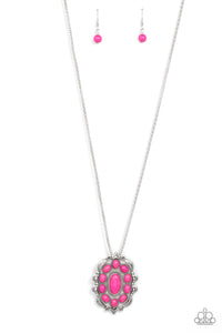 Mojave Medallion - Pink Long Necklace