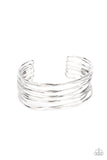 Nerves Of Steel - Silver - Rose Gold Wires Crisscross Cuff Bracelet