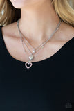 Never Miss a Beat - Pink - Red Heart Short Necklace