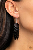 Now You SEQUIN It - Black Shell-Like Sequins Fishhook Earrings