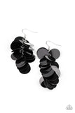 Now You SEQUIN It - Black Shell-Like Sequins Fishhook Earrings