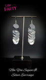 Now You SEQUIN It - Silver Shell-Like Sequins Fishhook Earrings. LOP Piece