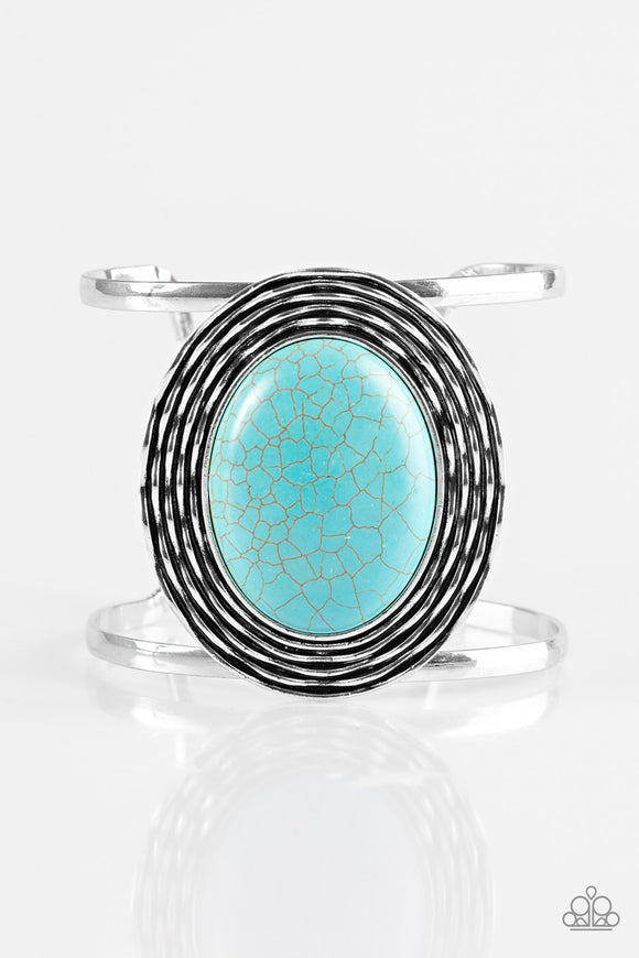 One For The RODEO - Blue Cuff Bracelet