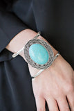 One For The RODEO - Blue Cuff Bracelet