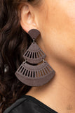 Oriental Oasis - Brown - Black Wooden Fishhook Earrings