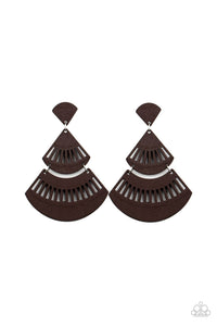 Oriental Oasis - Brown - Black Wooden Fishhook Earrings