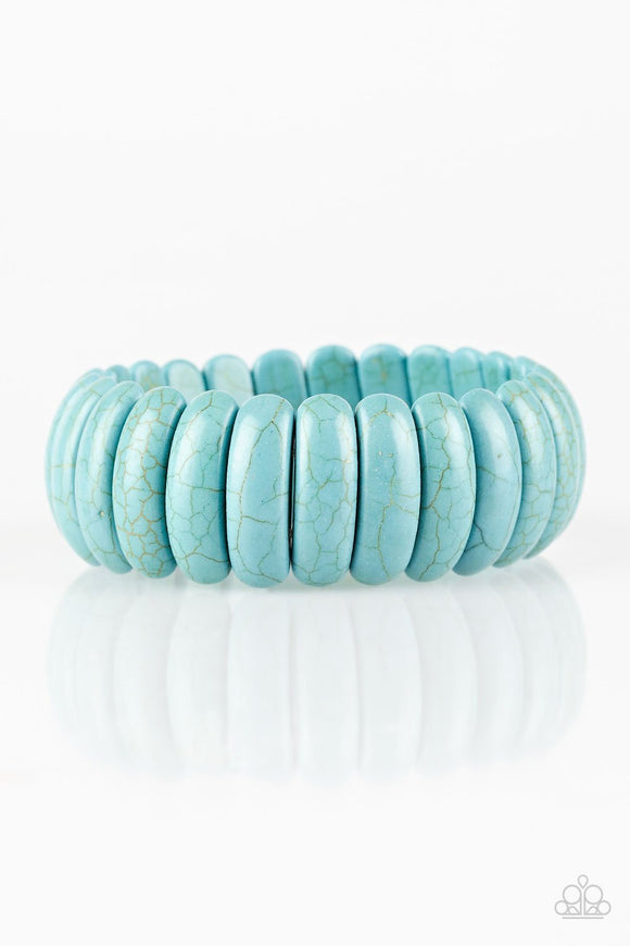 Peacefully Primal - Blue Stretchy Bracelet - Paparazzi Accessories