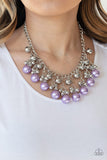 Pearl Appraisal - Purple Oversized Pearls Silver Beads Short Necklace