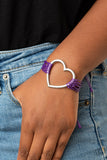 Playing With My HEARTSTRINGS - Purple Heart Pull Knot Bracelet