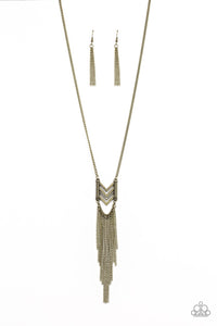 Point Taken - Brass Long Necklace