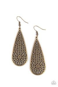 Posy Pasture - Brass Teardrop Fishhook Earrings