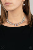 Princess Prominence - Multi Iridescent and White Rhinestones Choker Necklace