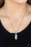 Prismatically Polished - Black - White Teardrop Gem Short Necklace