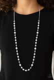 Pristine Prestige - Silver - Brown Pearly Beads Long Necklace