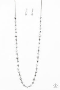 Pristine Prestige - Silver - Brown Pearly Beads Long Necklace