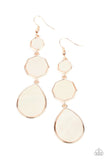 Progressively Posh - Rose Gold Shell-Like Fish Hook Earrings