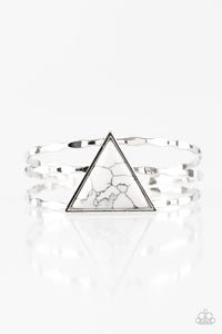 Put Up A FRONTIER - White Cuff Bracelet