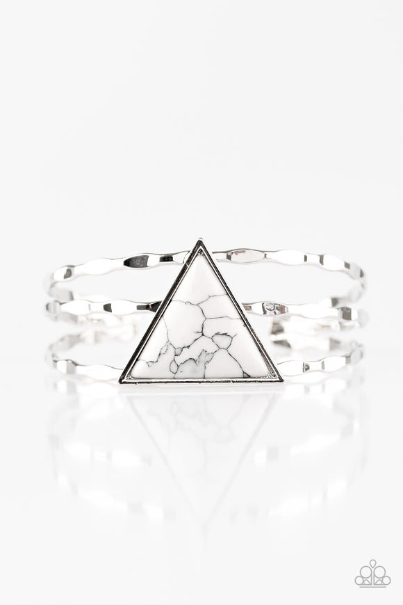 Put Up A FRONTIER - White Cuff Bracelet
