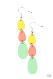 Rainbow Drops - Multi - Orange Oval Frames Fishhook Earrings