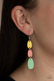 Rainbow Drops - Multi - Orange Oval Frames Fishhook Earrings