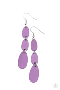 Rainbow Drops - Purple Fish Hook Earrings