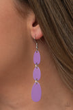 Rainbow Drops - Purple Fish Hook Earrings