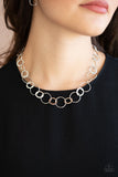 Revolutionary Radiance - Silver Hoops and Rings Short Necklace