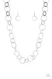 Revolutionary Radiance - Silver Hoops and Rings Short Necklace