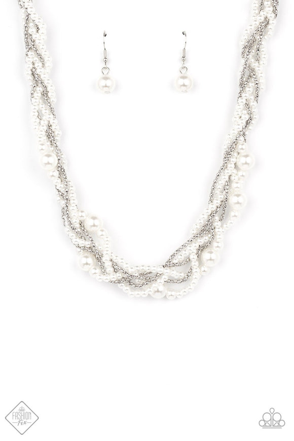 Royal Reminiscence - White Pearl Chocker Necklace. Fashion Fix Necklace March 2021