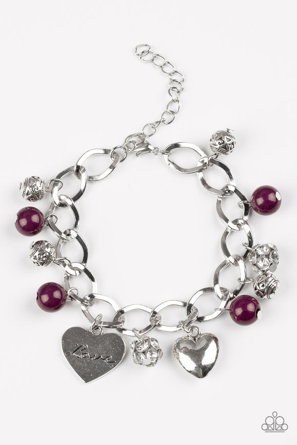 Royal Sweethearts - Purple Heart Clasp Bracelet