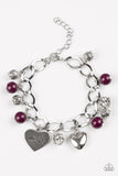 Royal Sweethearts - Purple Heart Clasp Bracelet