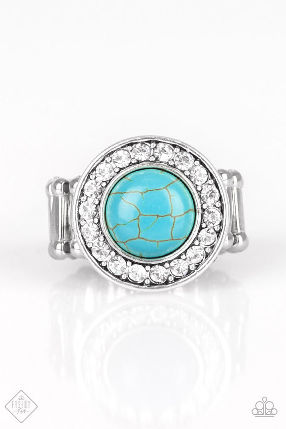 Rugged Radiance - Blue Wide Band Ring