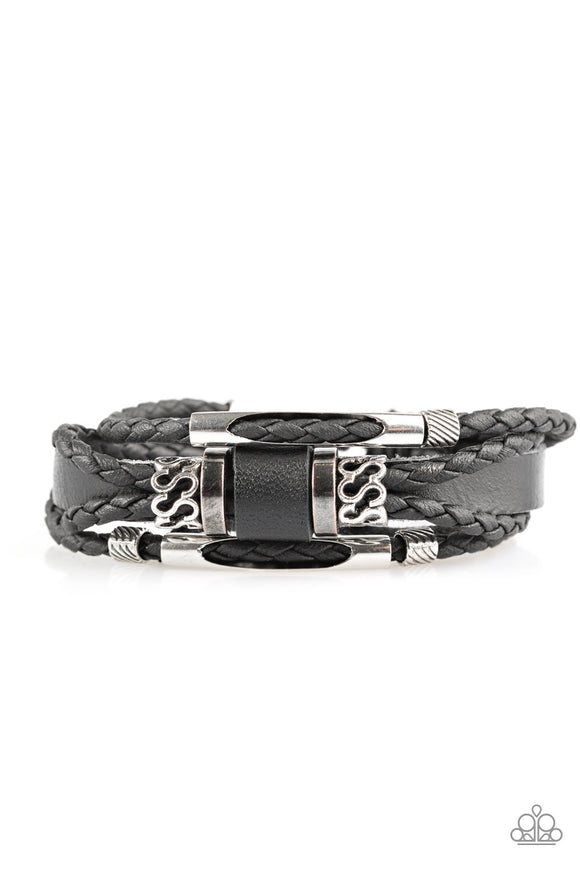 Run Out Of Road - Black Urban Tie Bracelet