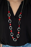 SHELL Your Soul - Red Shell-Like Discs Long Necklace