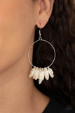 Sailboats and Seashells - Pearly White Shell-Like Beads on a Copper or Silver Wire Hoop Fishhook Earrings - Fashion Fix Exclusive Earrings May 2021