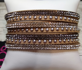 Victory Shine - Brown Snap Wrap Bracelet