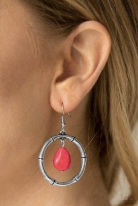 Stone Style - Red Fish Hook Earrings