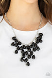 serenely Scattered - Black Teardrops Cascade Short Necklace