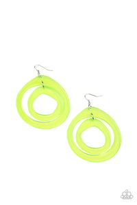 Show Your True NEONS - Yellow Acrylic Fishhook Earrings